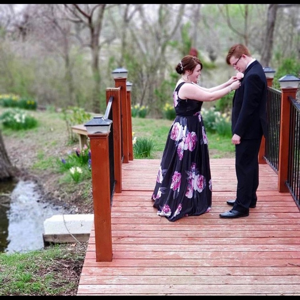 Black/ floral prom dress